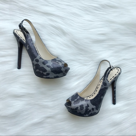 Enzo Angiolini Shoes - Enzo Angiolini Open Toe Gray Sling Back Heels